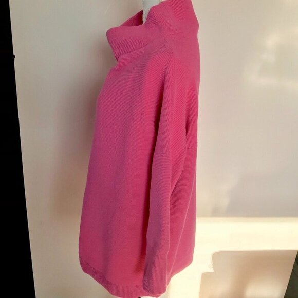 FREE PEOPLE Ottoman Slouch Tunic Raspberry Rose Bubble Gum Pink Sweater/Dress XS - Picture 7 of 16